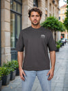 Celio* Printed Loose Fit Cotton Grey T-Shirt