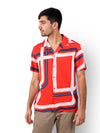 Celio* Printed Regular Fit Viscose Red Shirt
