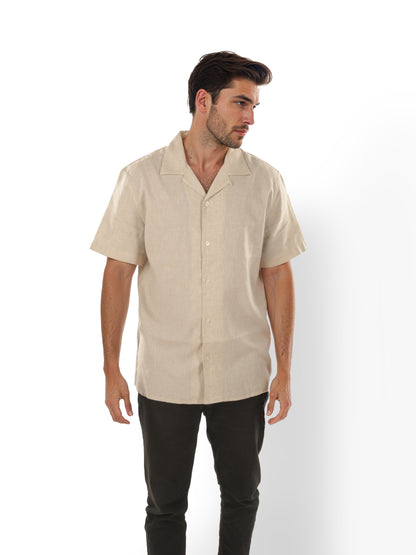 Green Solid Linen Shirt