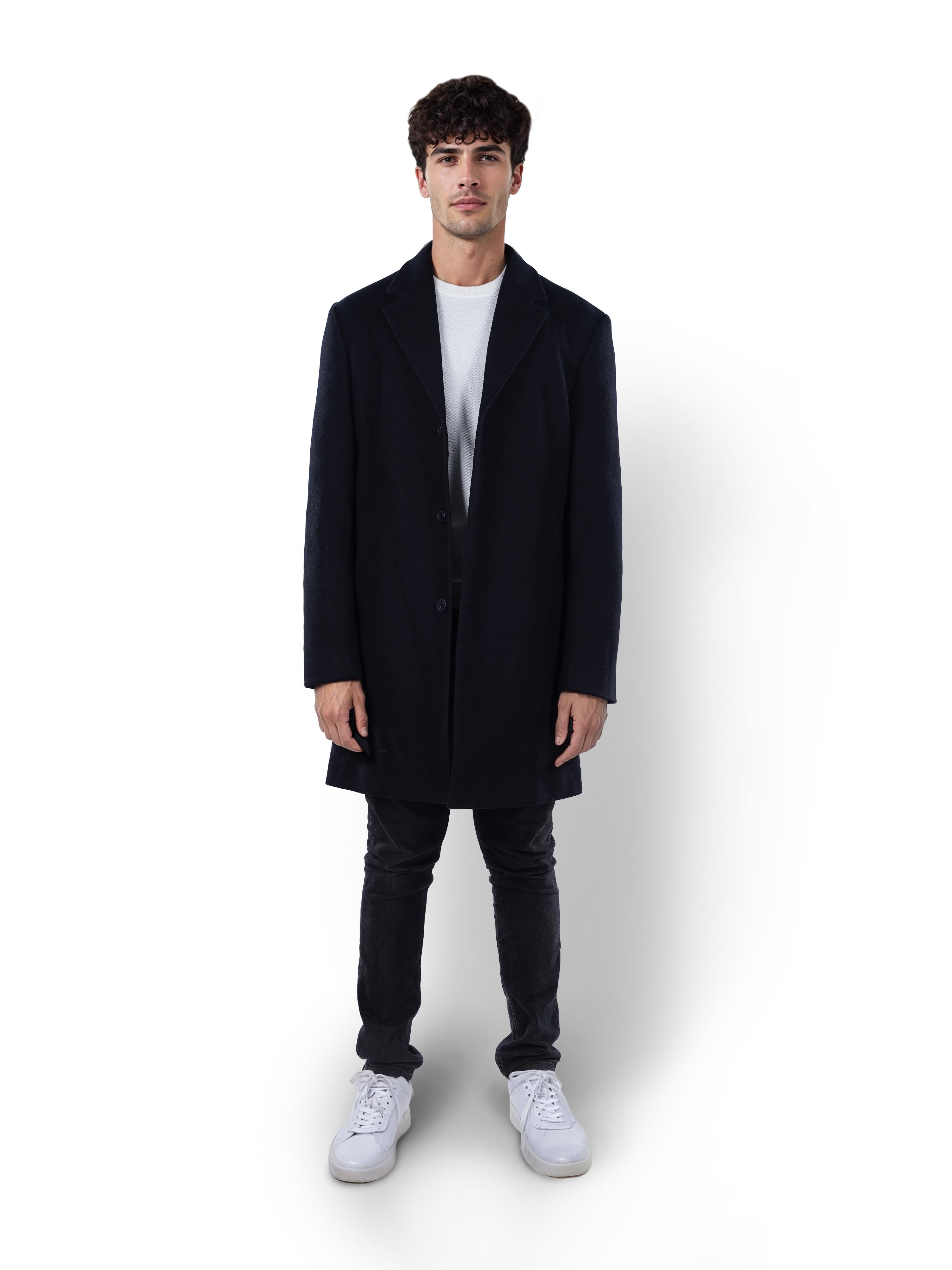 Black Solid Polyester Jacket