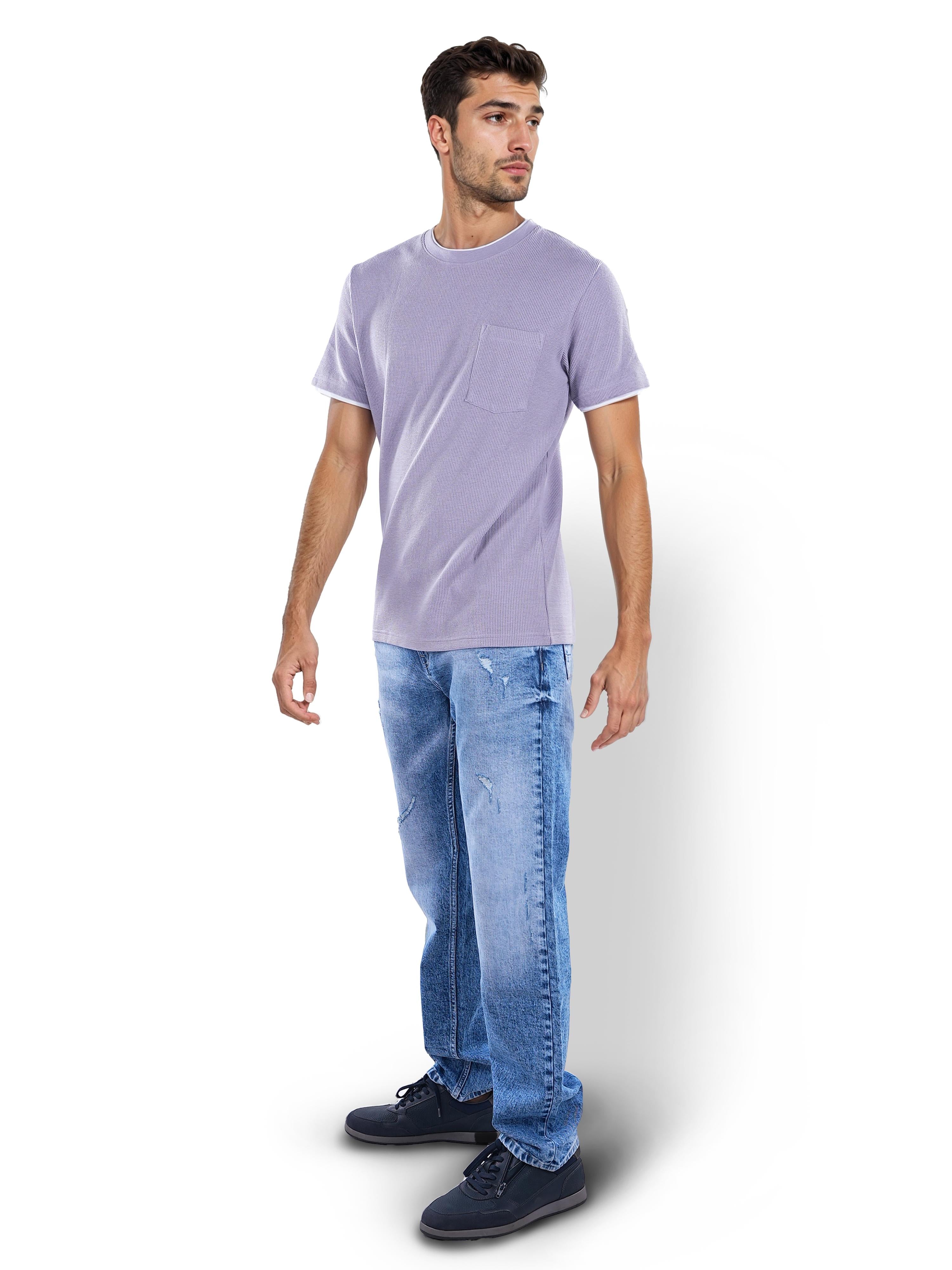 Purple Solid Cotton T-shirt