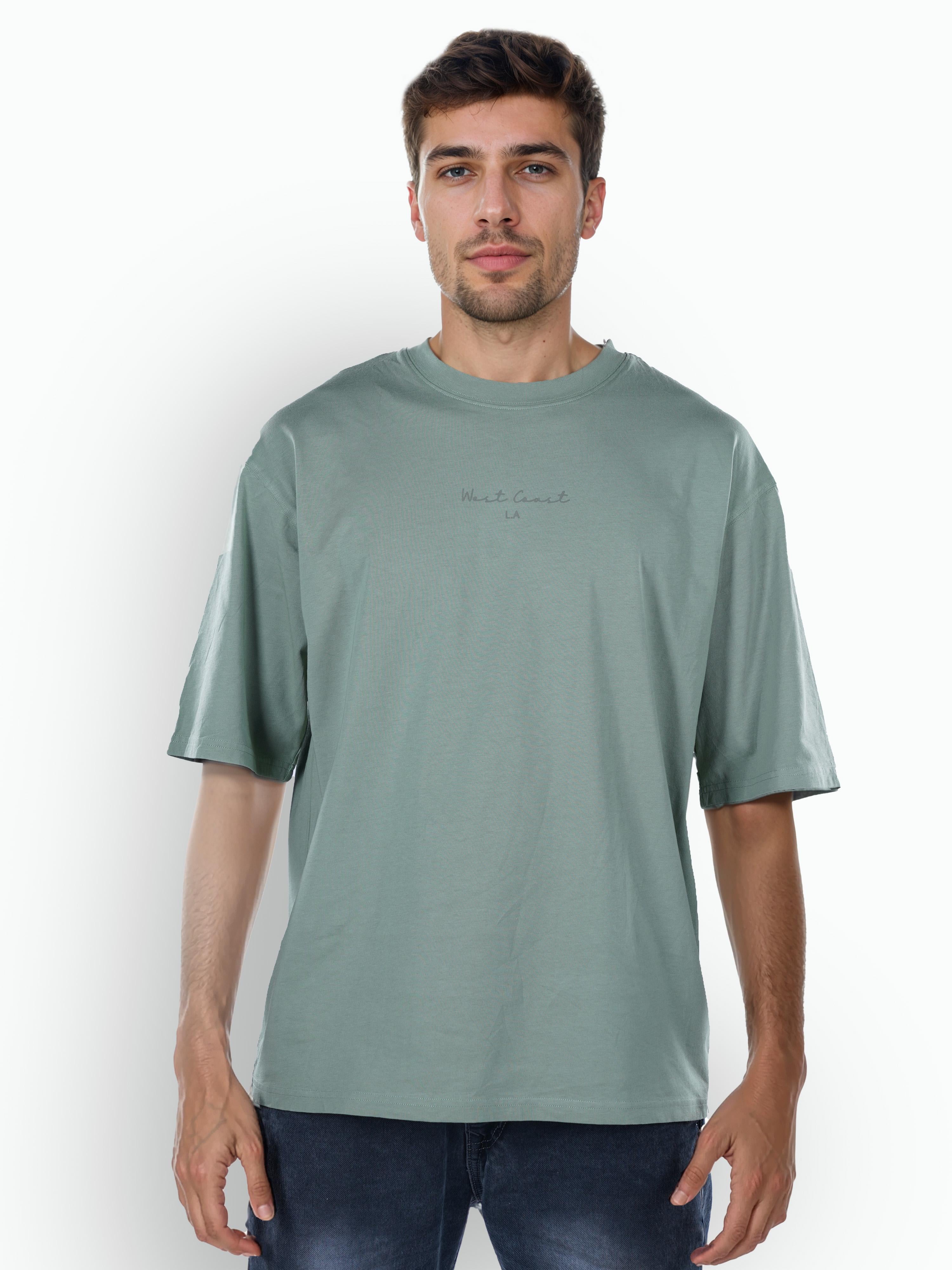 Green Solid Cotton T-shirt