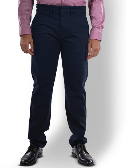 Navy Blue Straight Fit Trousers