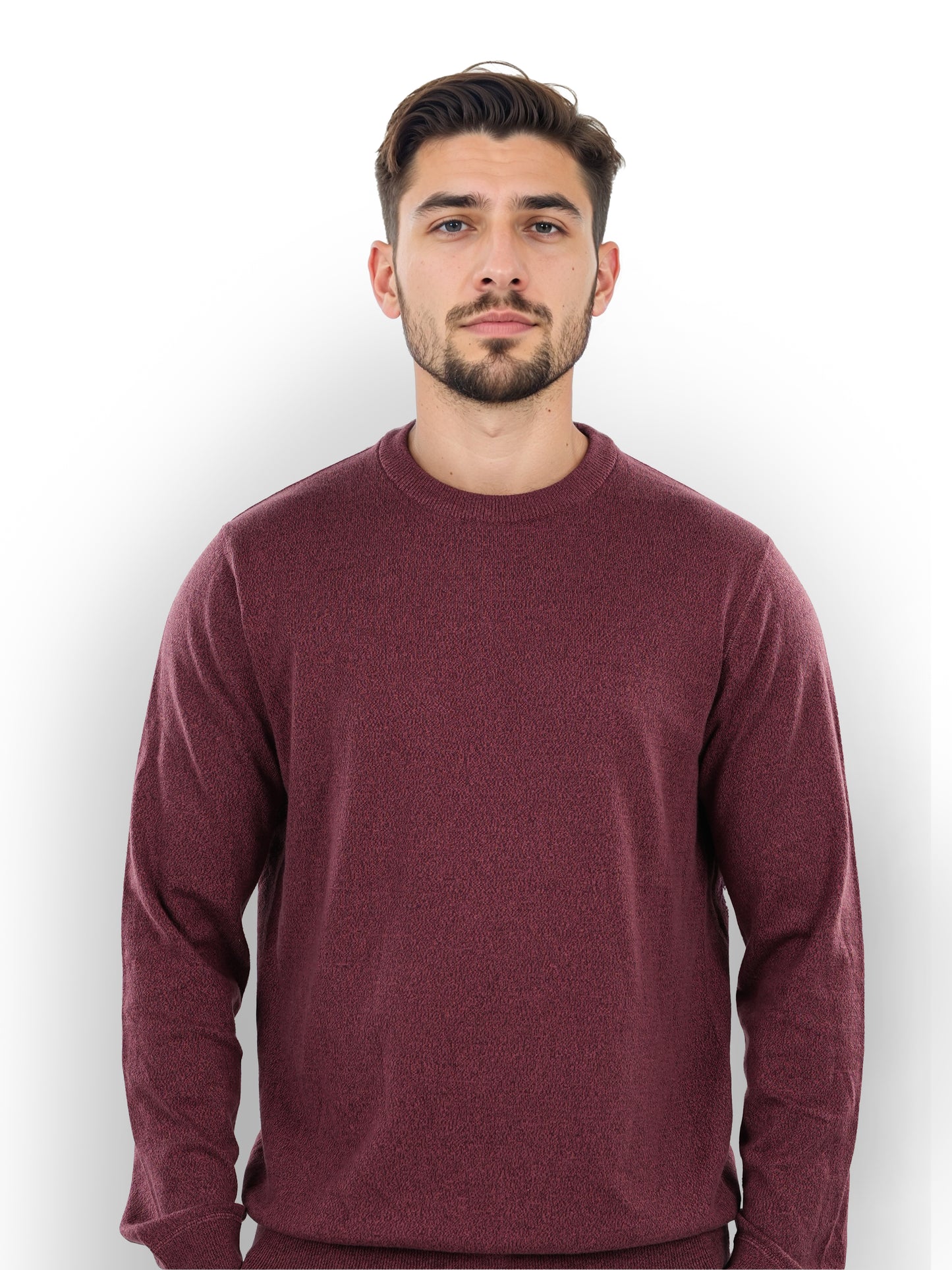 Red Solid Cotton Sweater