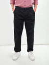 Celio* Cotton Straight Fit Black Trouser