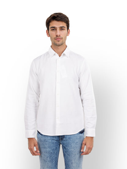 White Solid Cotton Shirt