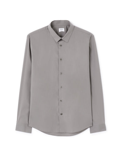 Celio Men Grey Solid Slim Fit Cotton Shirts