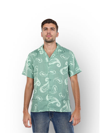 Green Printed Viscose Shirt