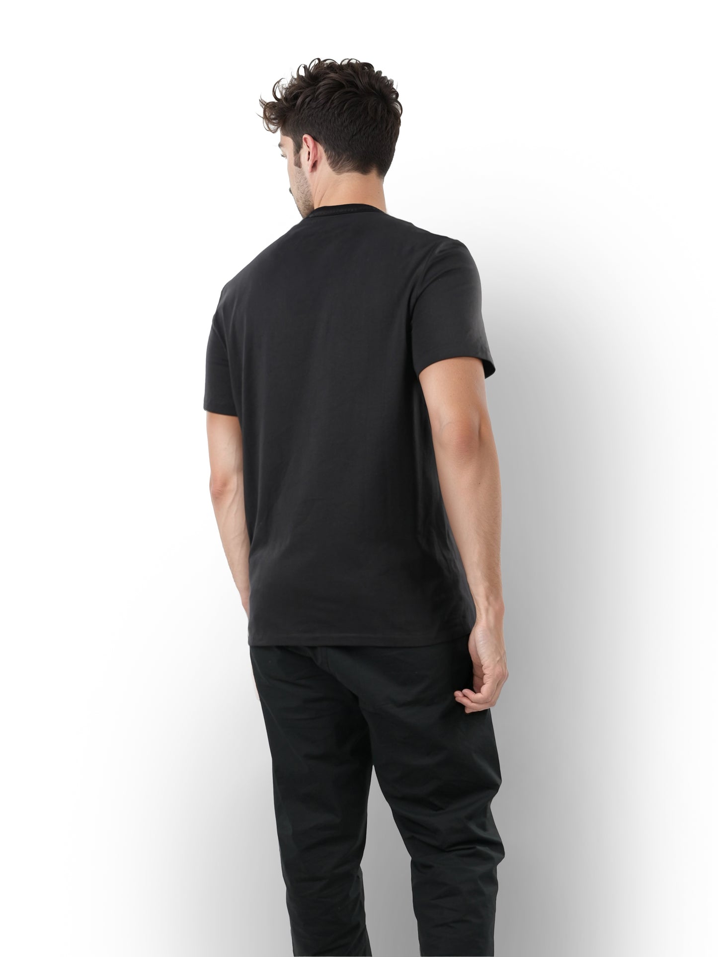 Black Solid Cotton T-shirt