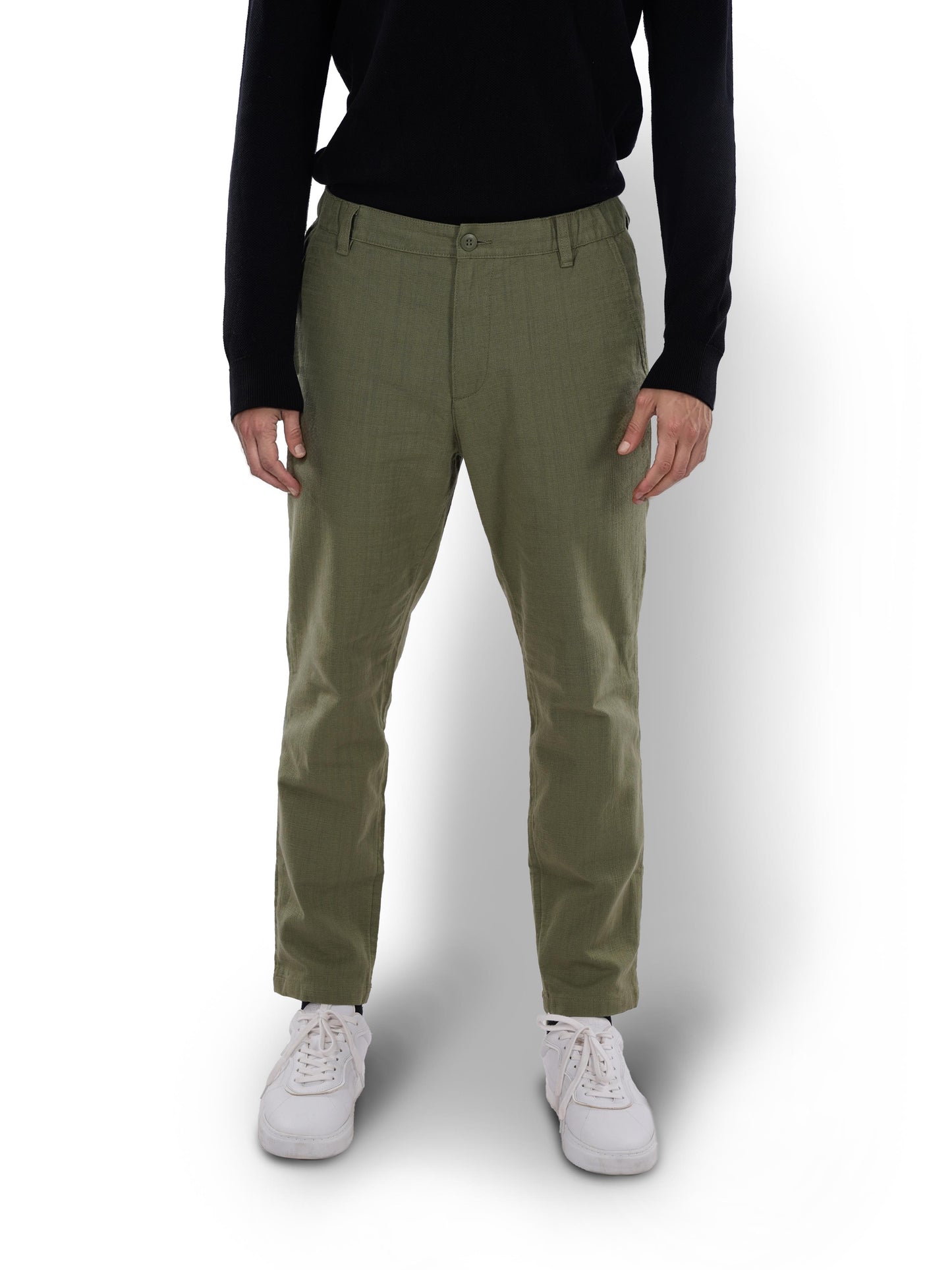 Green Regular Fit Trousers