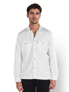 Celio* Solid Oversized Cotton Off White Shirt