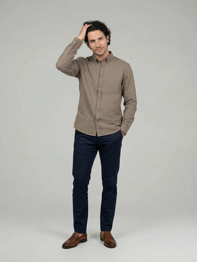 Celio Mens Grey Solid Regular Fit Cotton Shirts