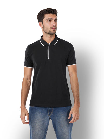 Celio* Solid Regular Fit Cotton Black T-Shirt