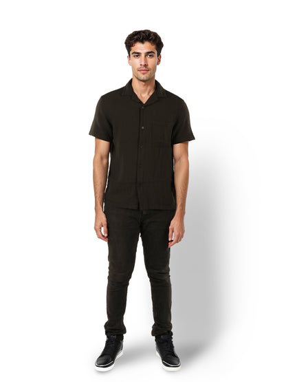 Black Solid Cotton Shirt