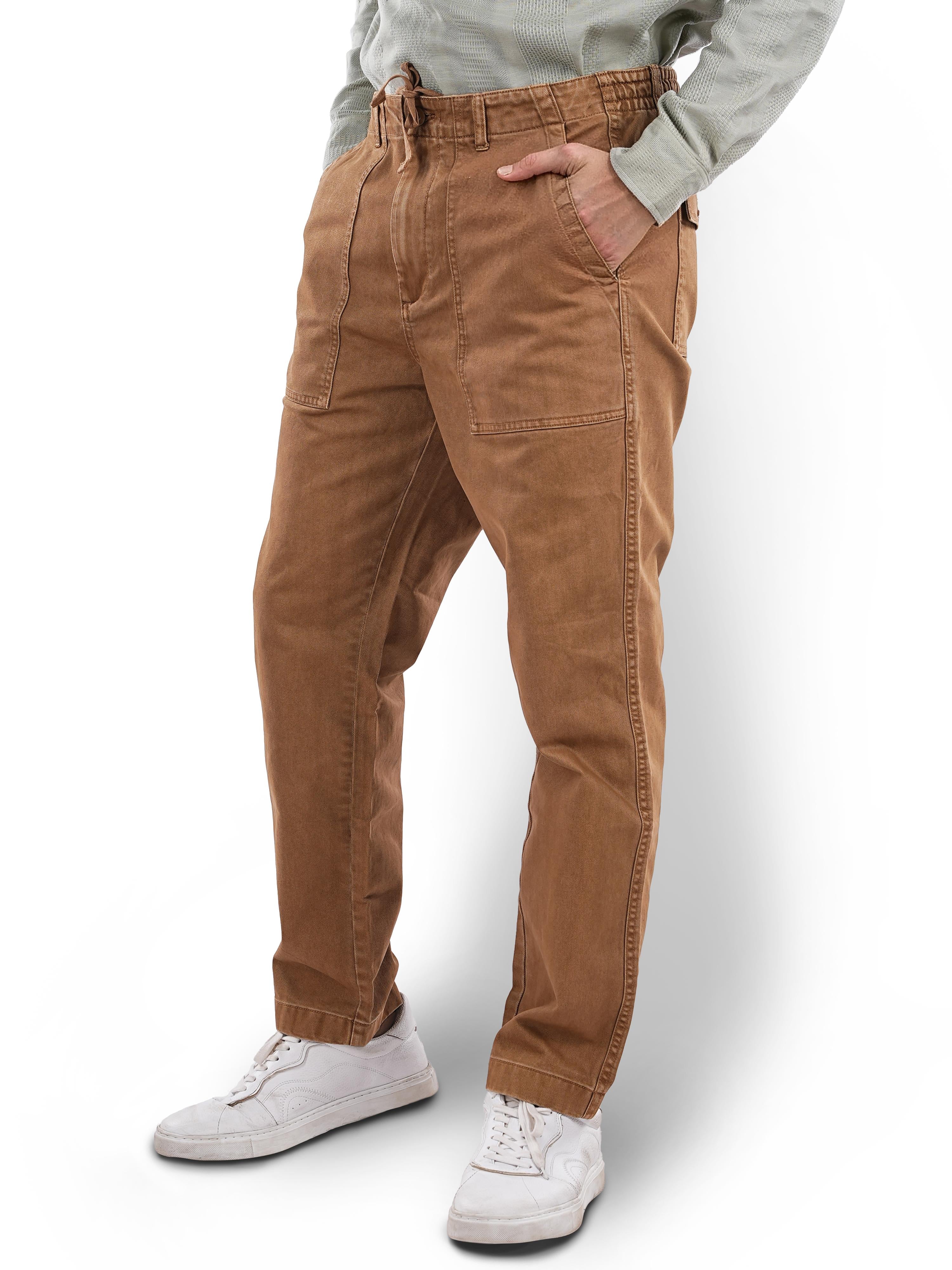 Brown Straight Fit Trousers