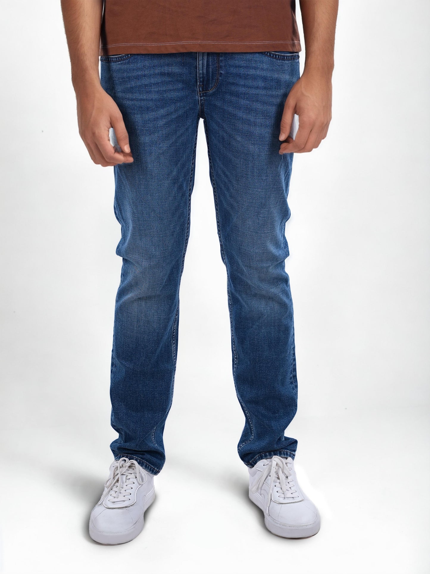 Blue Straight Slim Fit Soft Touch Jeans