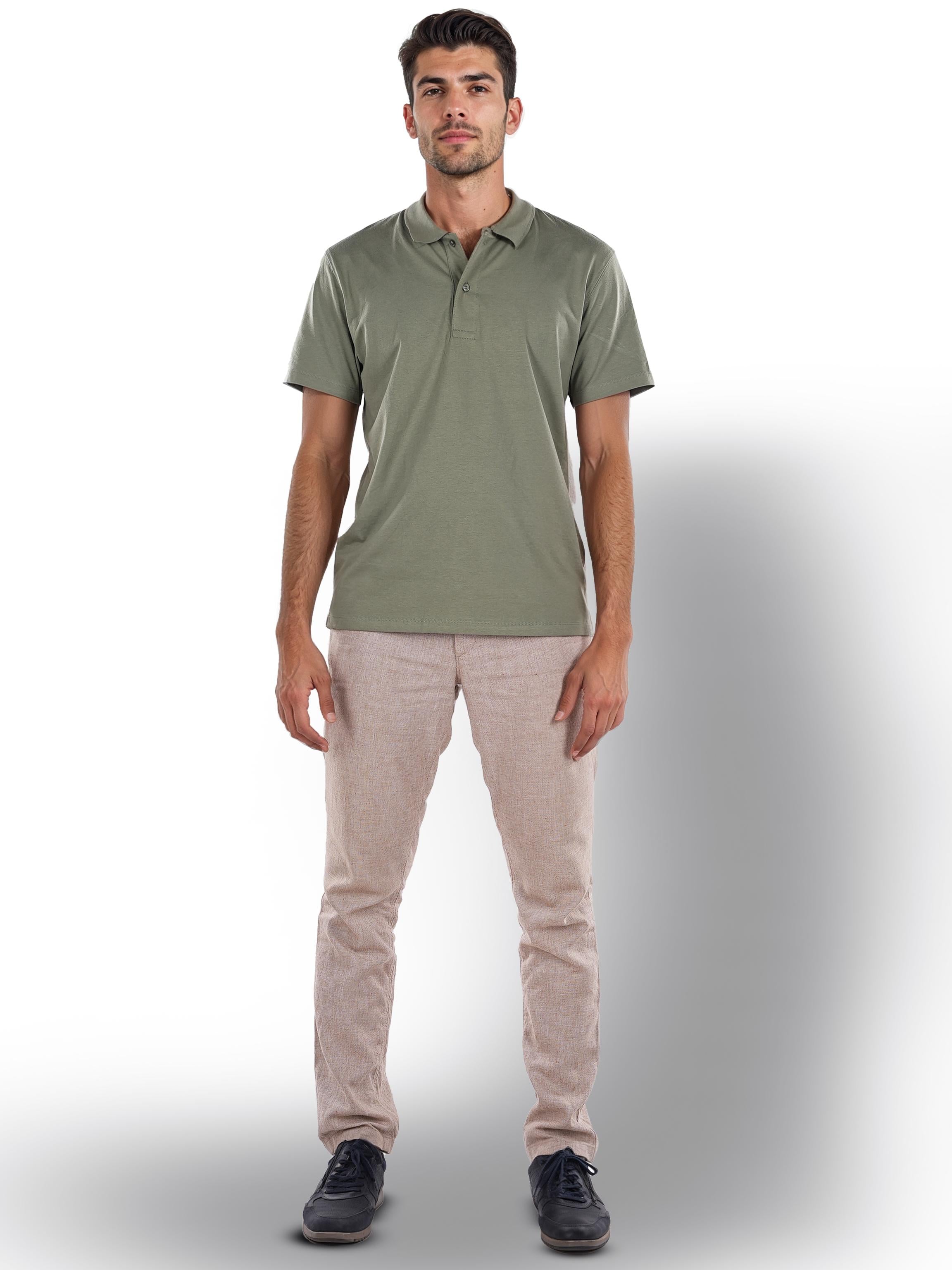 Olive Solid Cotton Polo