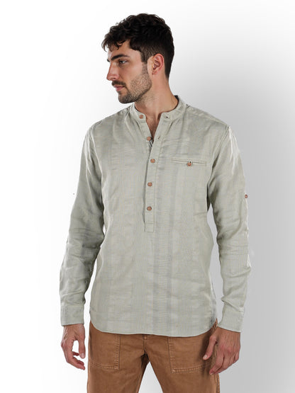 Green Solid Cotton Shirt