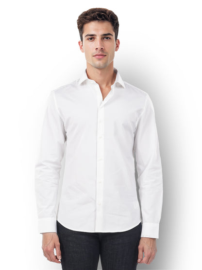 White Solid Cotton Shirt