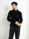 Celio* Striped Regular Fit Cotton Black Sweater