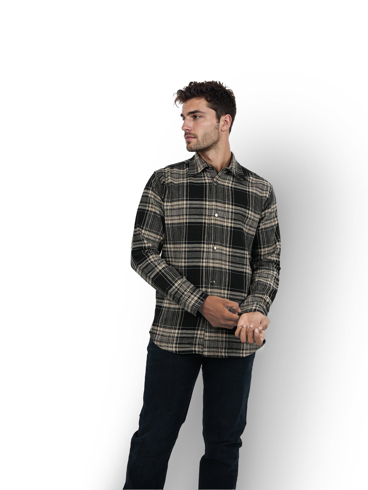 Black Checks Cotton Shirt