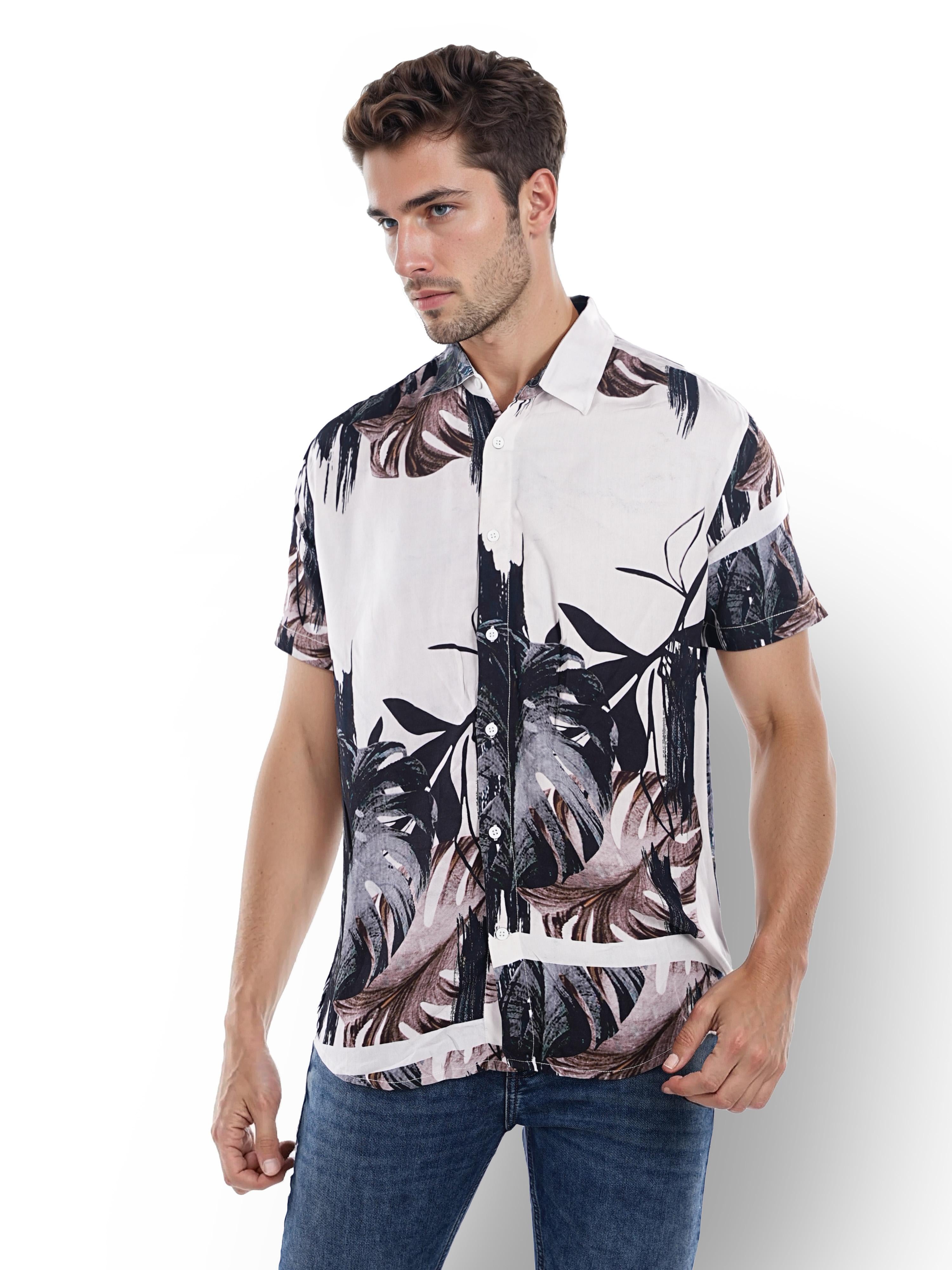 Off White Printed Viscose Shirt