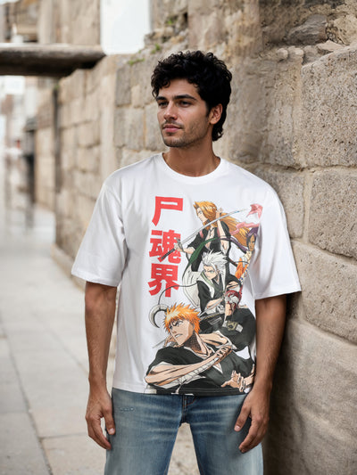 Celio* Bleach Oversized Cotton White T-Shirts