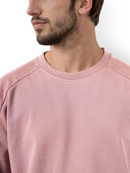 Pink Solid Cotton Sweatshirt