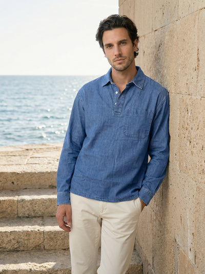 Celio Mens Blue Twill Regular Fit Cotton Shirts