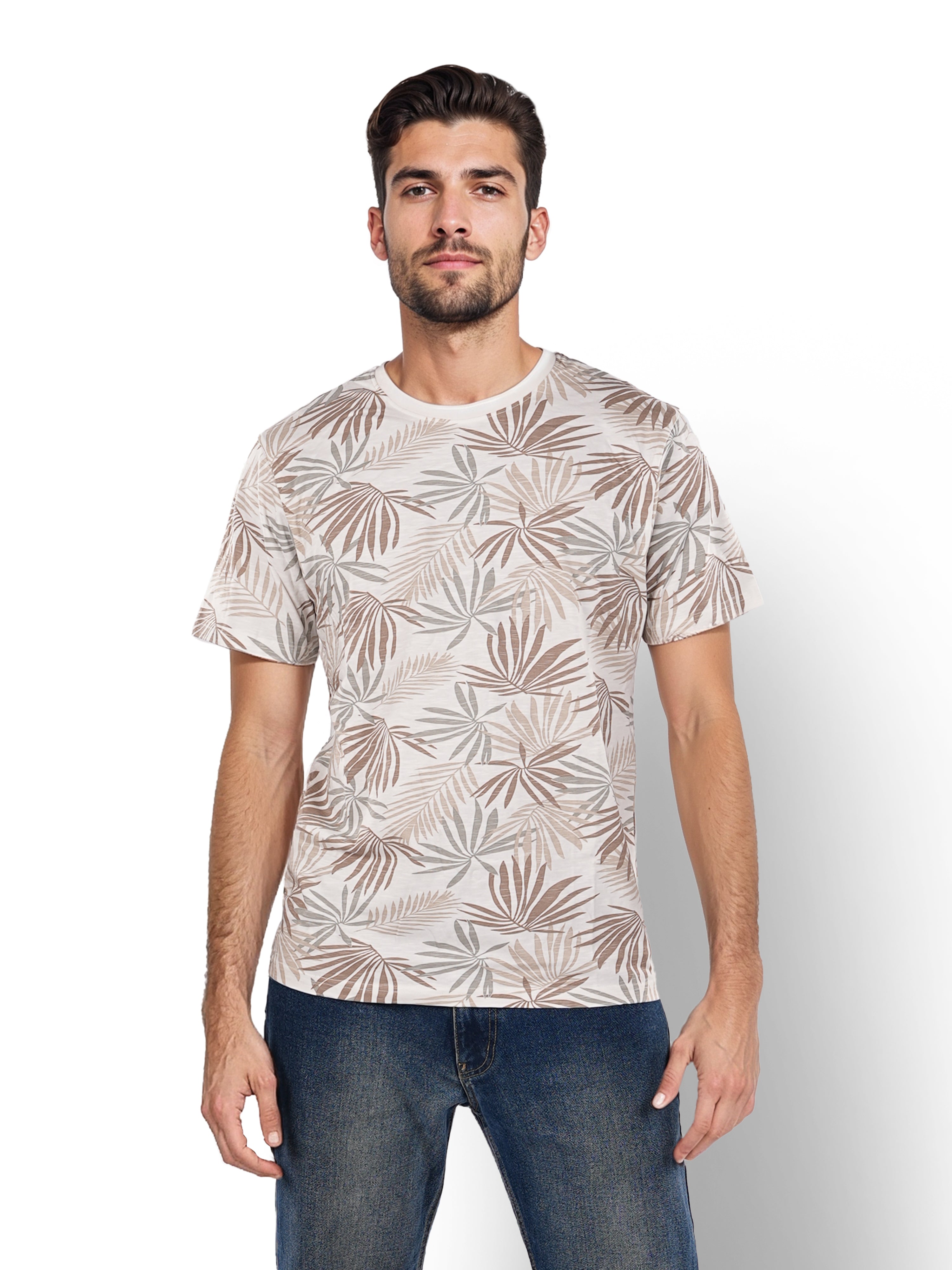 White Printed Cotton T-shirt