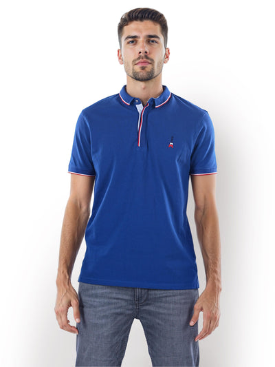 Celio* Solid Regular Fit Cotton Blue T-Shirt