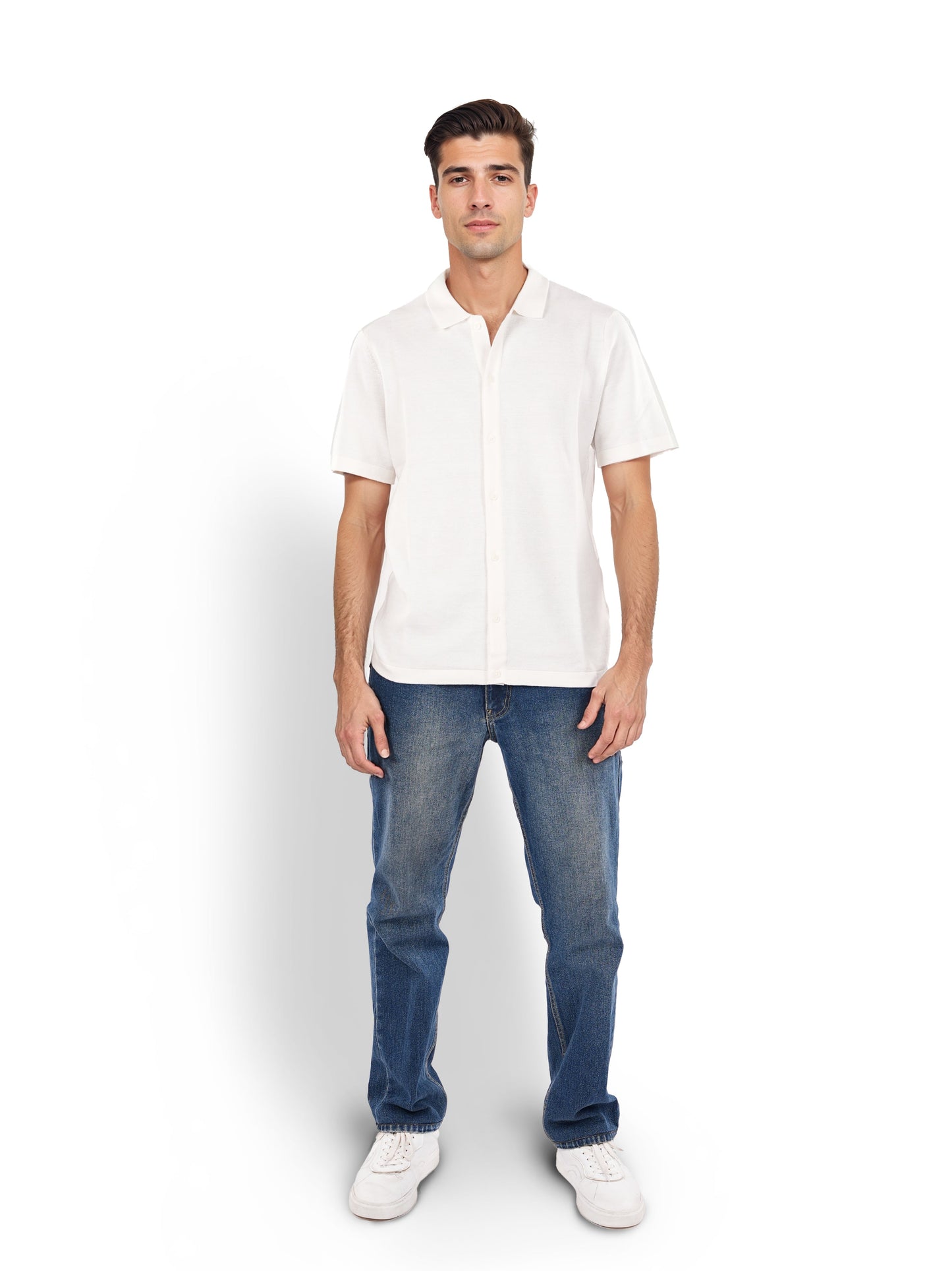 White Solid Cotton Shirt