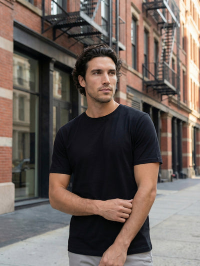Celio Mens Black Solid Slim Fit Cotton T-Shirts