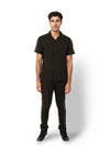 Celio* Solid Regular Fit Cotton Black Shirt