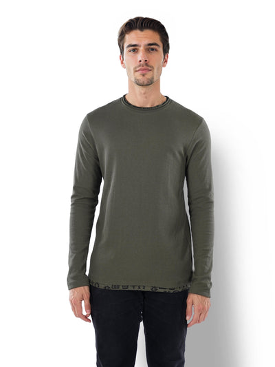 Celio* Solid Straight Fit Cotton Olive T-Shirt
