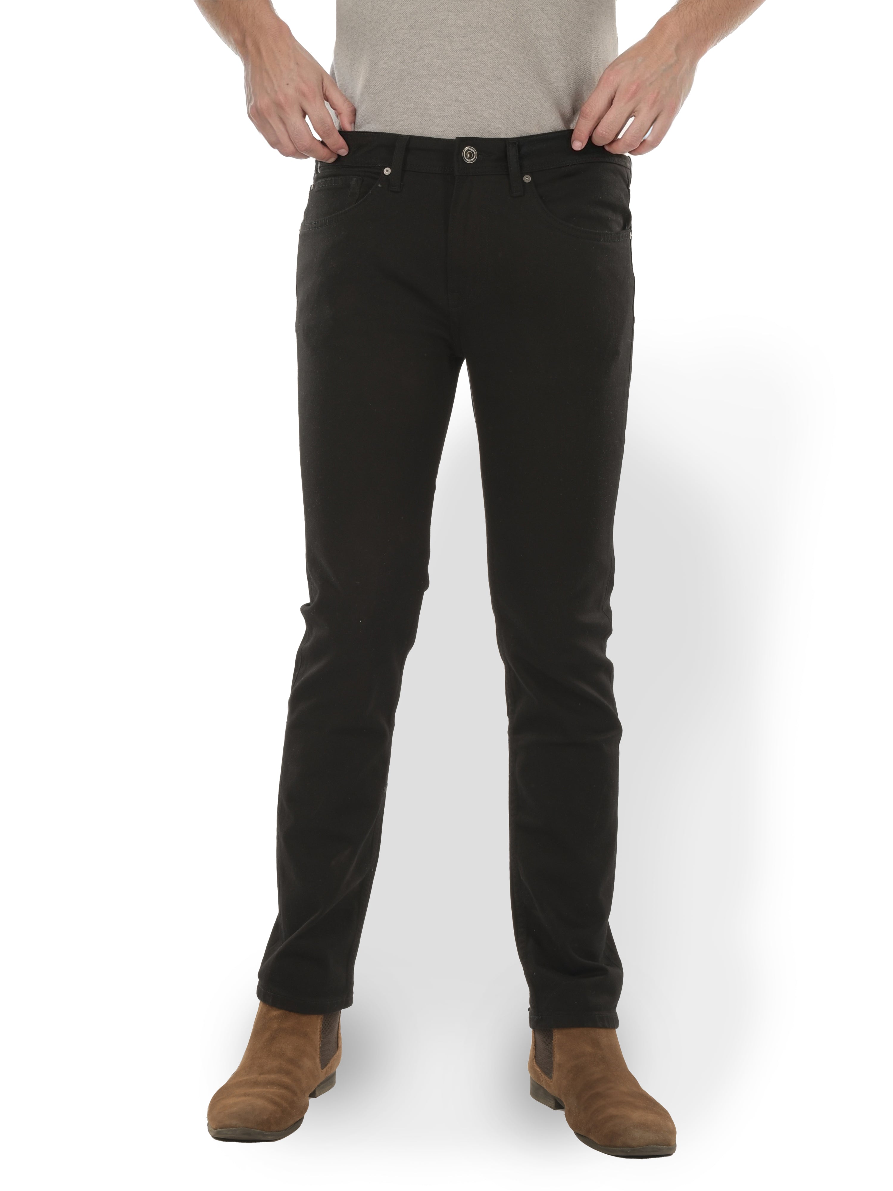 Black Straight Slim Fit Stay Dark Jeans