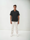 Celio* Striped Regular Fit Cotton Black Shirt