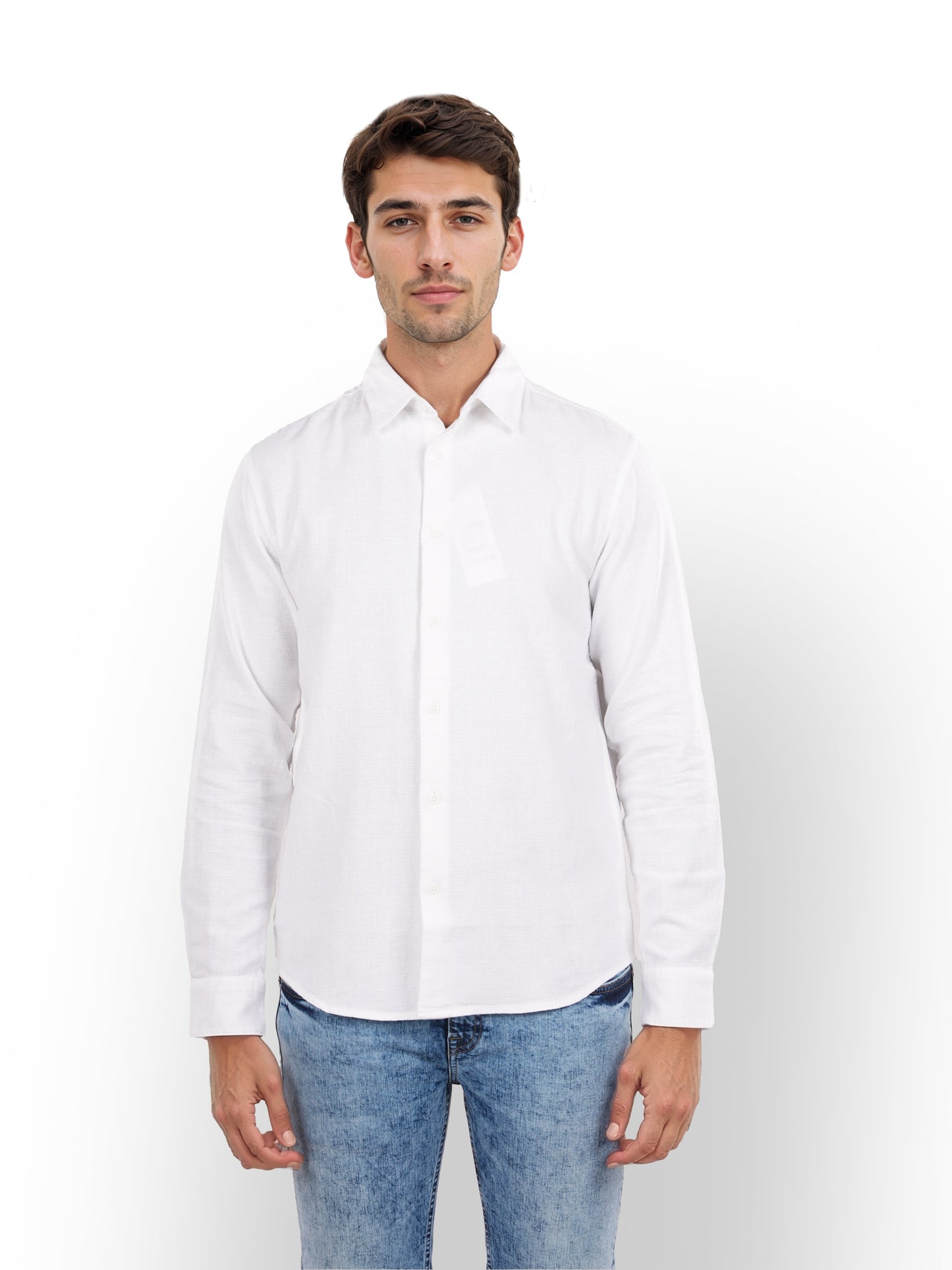 White Solid Cotton Shirt