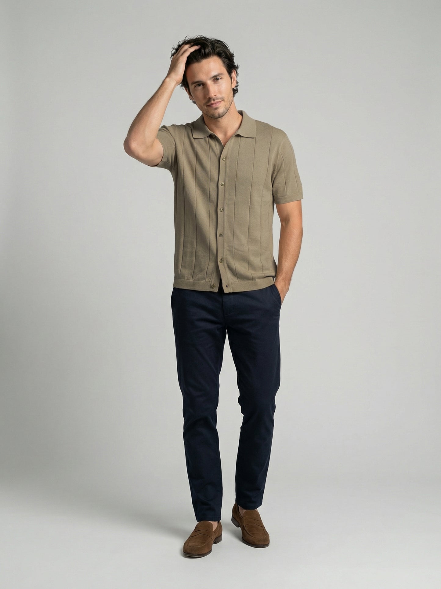 Celio Mens Beige Solid Regular Fit Cotton T-Shirts