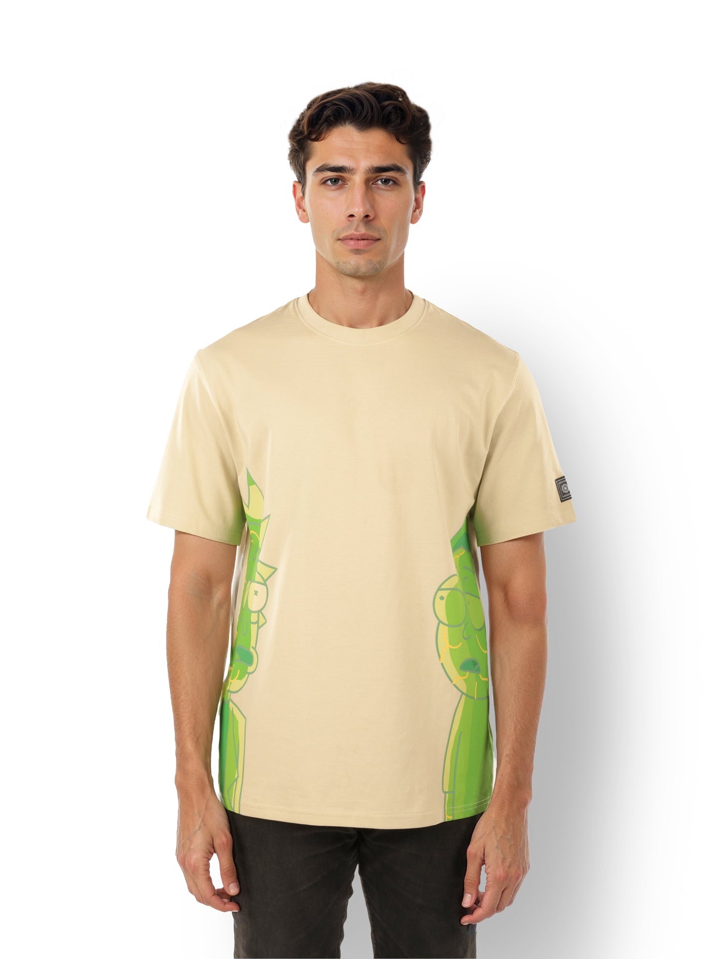 Rick & Morty - Beige Printed Cotton T-shirt