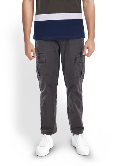 Celio* Cotton Straight Fit Grey Trouser