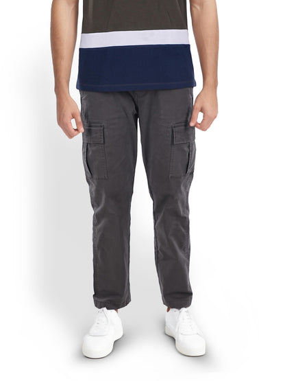 Grey Straight Fit Cargos