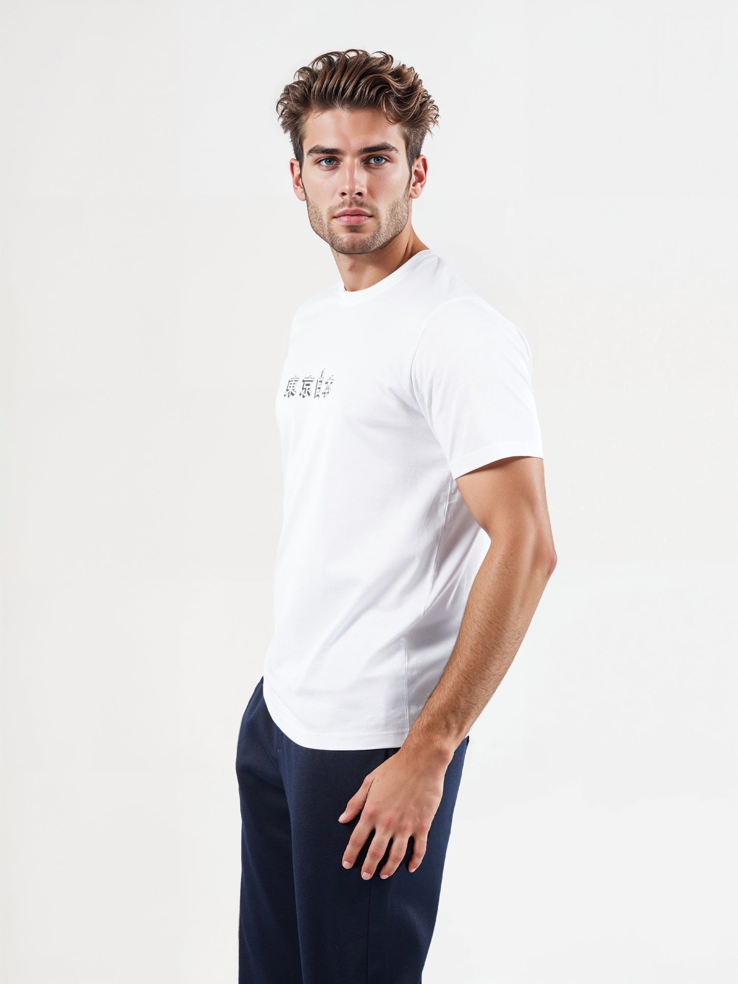 Celio* Printed Straight Fit Cotton Off White T-Shirts