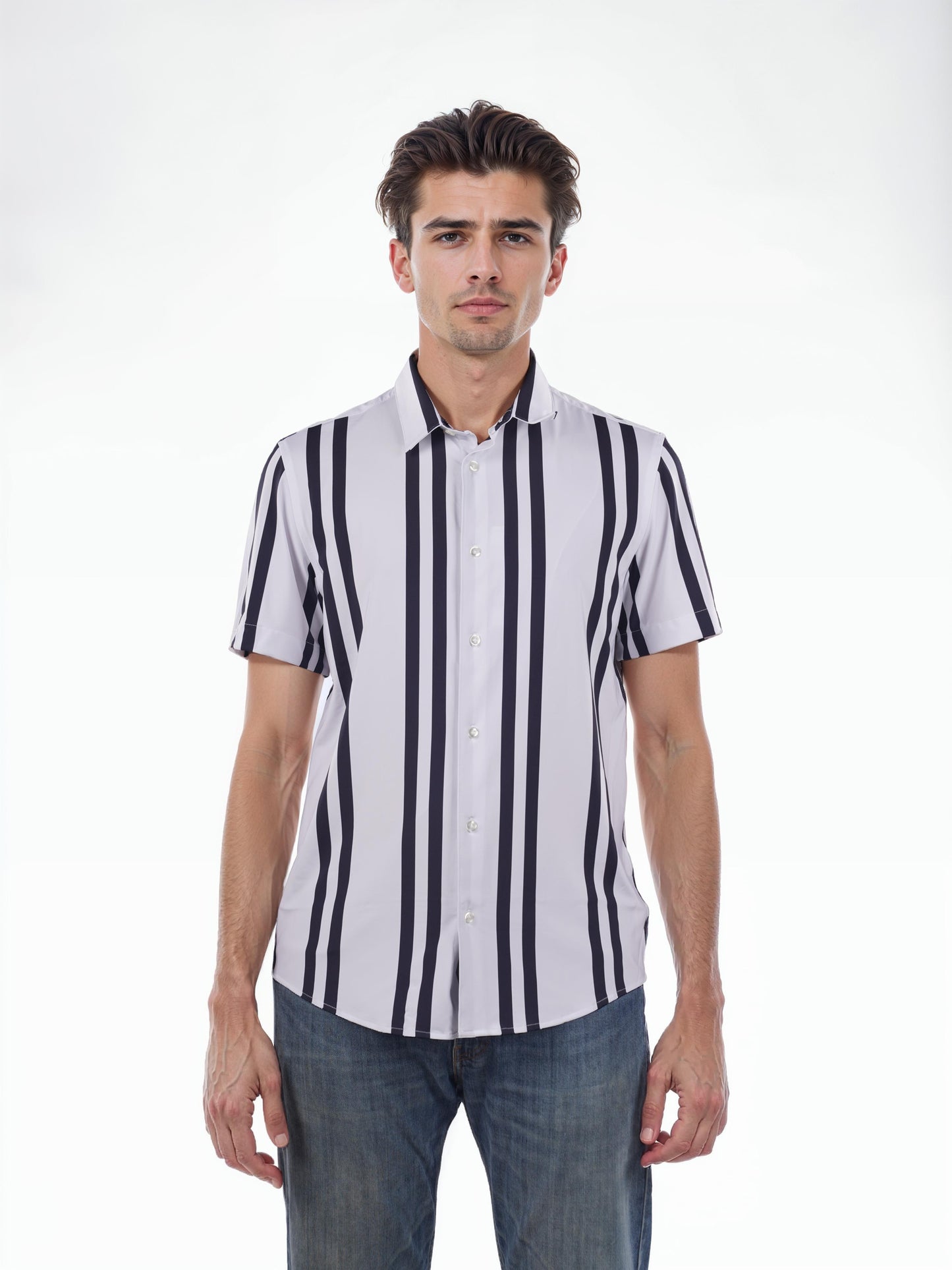 White Striped Nylon Shirt