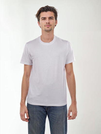 White Solid Cotton T-shirt