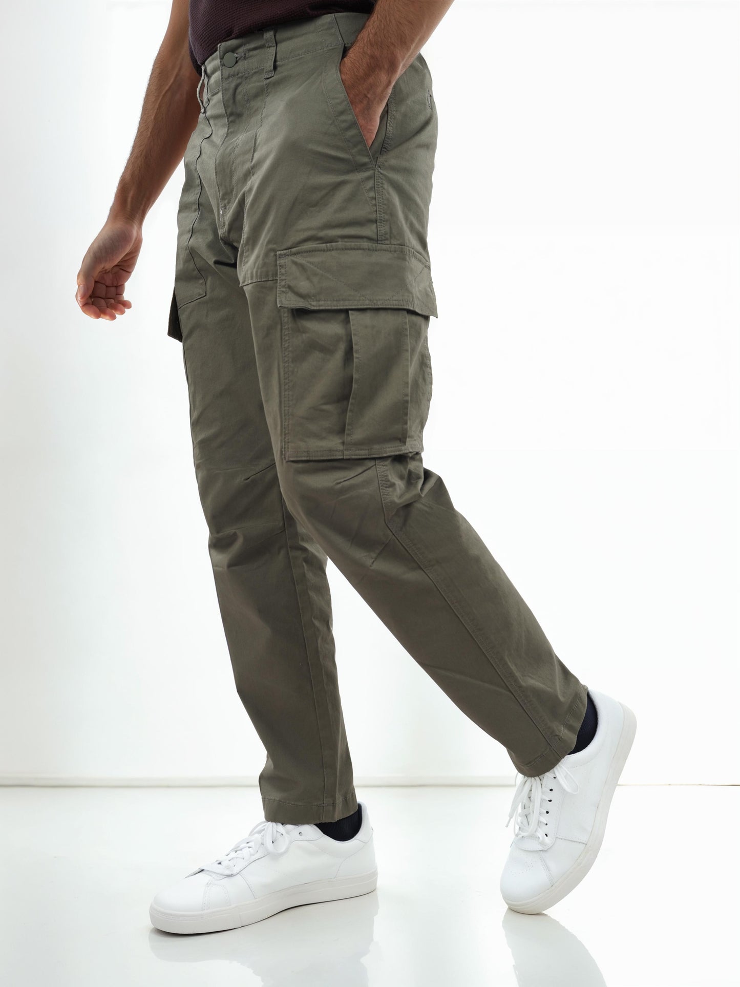 Green Straight Fit Cargos