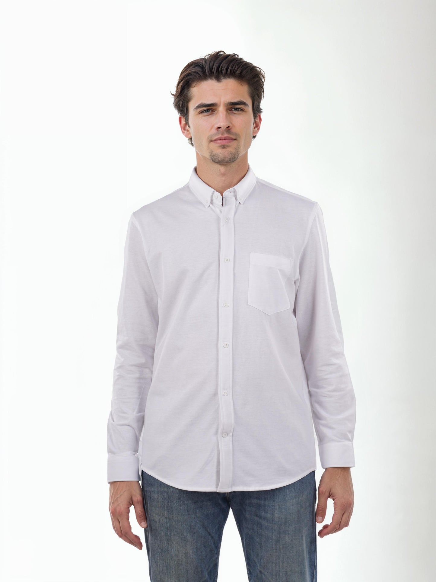 White Solid Cotton Shirt