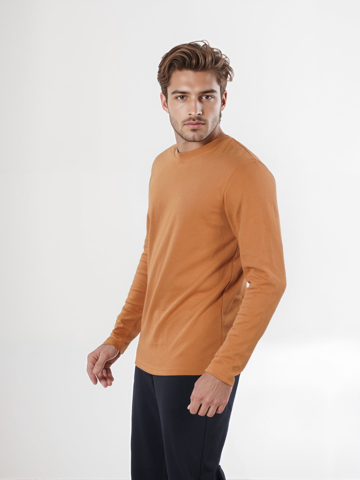 Celio* Men Brown Solid Regular Fit Cotton T-Shirt