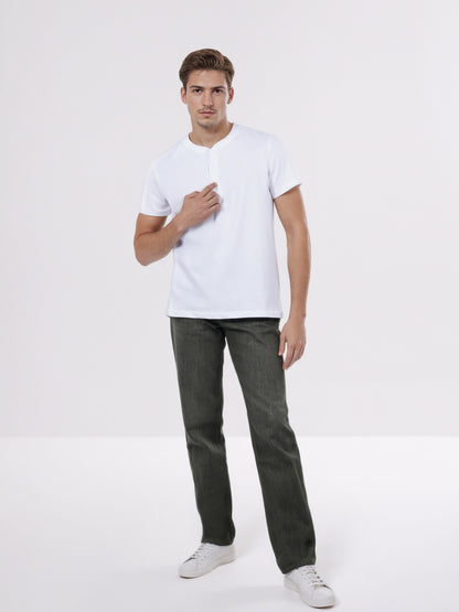 Celio* Solid Regular Fit Cotton White Men T-Shirt