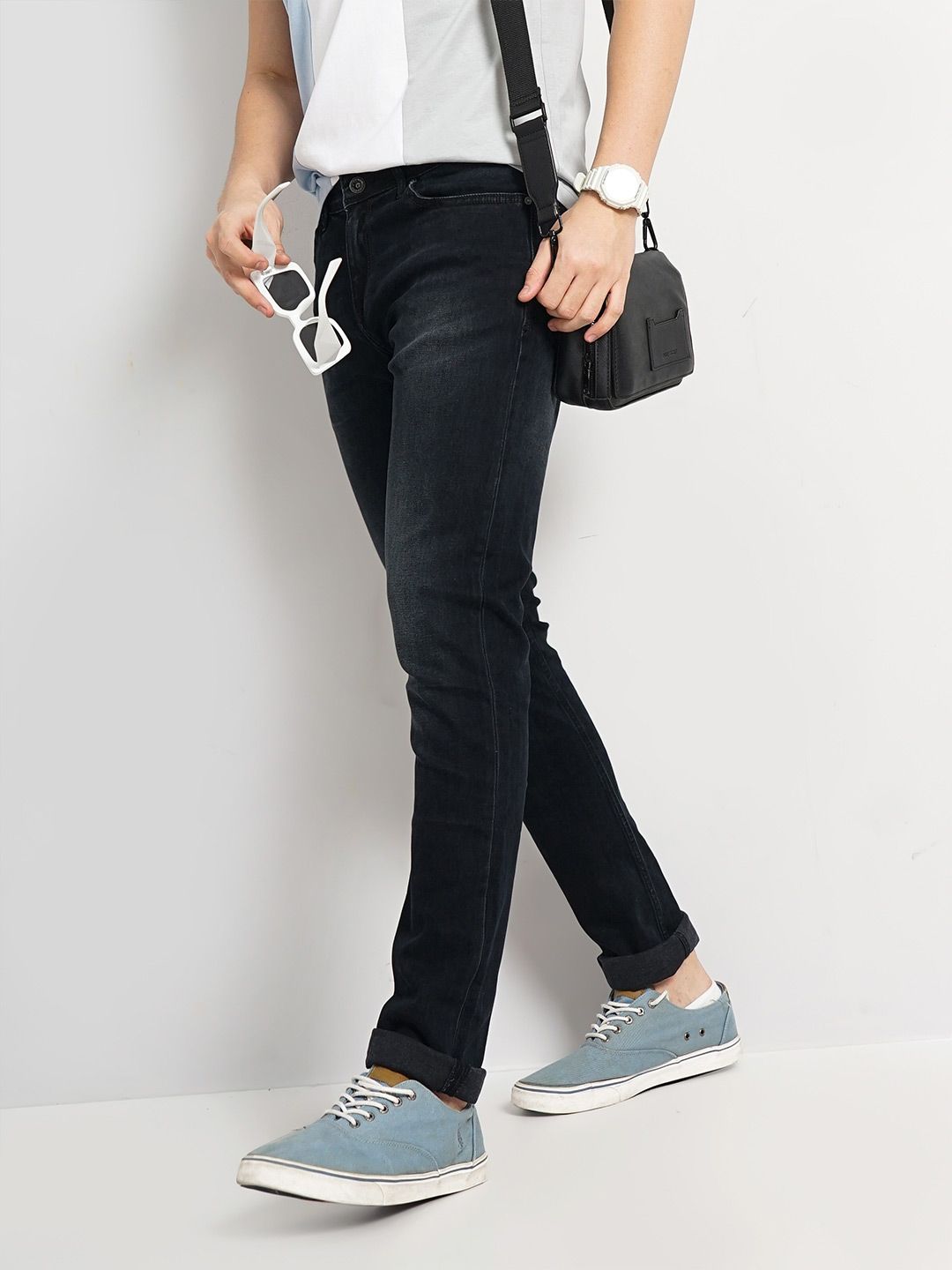 Celio* Cotton Slim Fit Black Jean